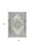 2' X 4' Gray Distressed Medallion Area Rug